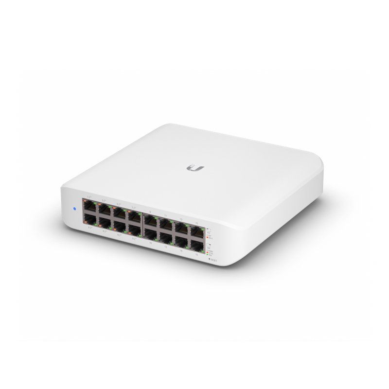 [NHU-USW-LITE-16-POE] Ubiquiti UniFi Switch Lite 16 PoE, Layer 2, 16x GbE RJ45 Ports, 8x 802.3at PoE+ Ports, 45W PoE, Silent Operation, Wallmount Kit Include,
