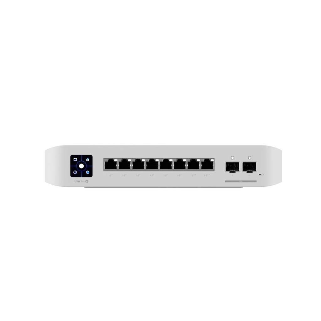 [NHU-USW-PRO-8-POE] Ubiquiti UniFi Network, Switch, 8-Port, POE 120W, (6) GbE PoE+ Ports, (2) GbE PoE++ Ports, (2) 10G SFP+ Ports, Layer 3, Wall Mount,