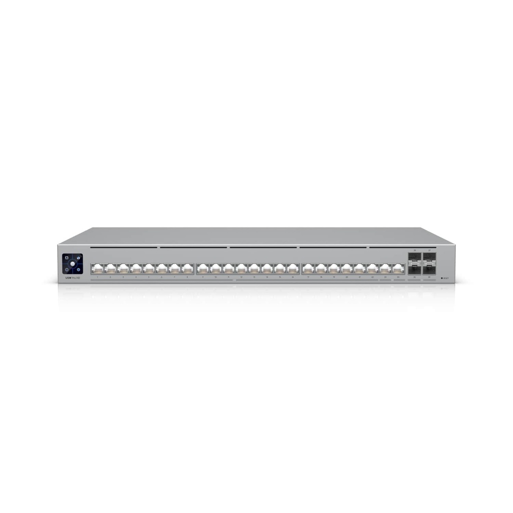 [NHU-USW-PRO-HD-24] Ubiquiti Pro HD 24, Professional-grade, Layer 3 Etherlighting Switch,(2) 10 GbE, (22) 2.5 GbE, (4) 10G SFP+ Ports,