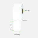 LABEL THERMAL PERMANENT ADHESIVE 100MM X 150MM 1 LABEL ACROSS 1000/ROLL 76MM CORE
