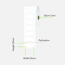 LABEL PLAIN PERM 55MM X 25MM 1 LABEL ACROSS 2000/ROLL 25MM CORE
