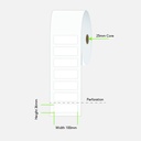 LABEL THERM PERM 100X36 1AC 750/R 25MM PERF