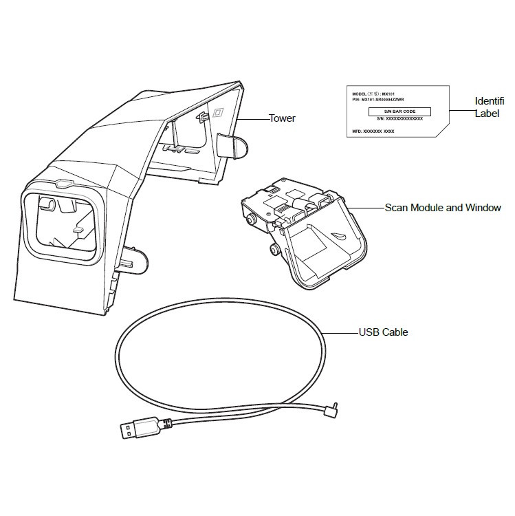 [SCZEMX101SR7000WW] ZEBRA CUSTOMER SIDE SCANNER MX101 FOR MP7000