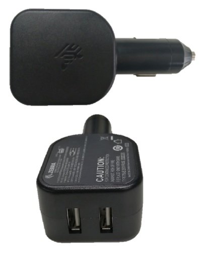 Zebra Cigarette Lighter Adapter, Plug To 2X USB-A 5V, 2.5A