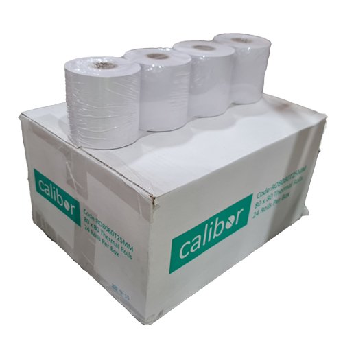 CALIBOR THERMAL PAPER 80MM X 80MM 24 ROLLS/BOX 25MM/CORE