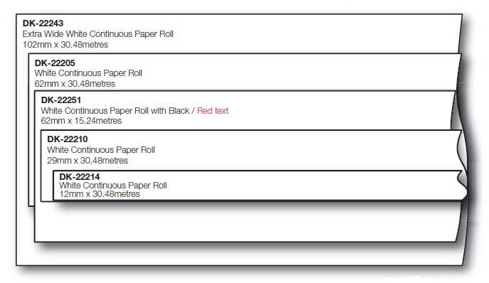 BROTHER LABEL STD 102X30.48M CONT PAPER ROLL WHITE