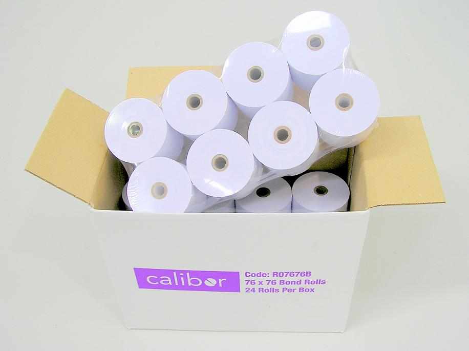 [RO7676B] CALIBOR BOND PAPER 76MM X 76MM 24 ROLLS/BOX