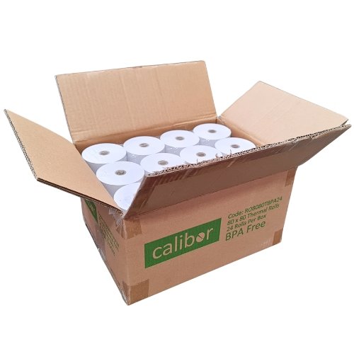 CALIBOR THERMAL PAPER 80X80MM 24 ROLLS/BOX BPA FREE