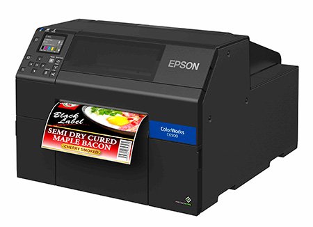 EPSON ColorWorks C6510P USB/Ethernet Inkjet Colour Label Printer (8"with Auto-Peeler) - Includes Power Cable (Ethernet)