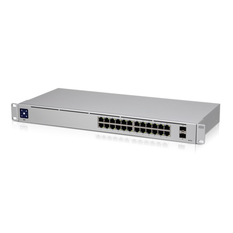 Ubiquiti UniFi 24 port Managed Gigabit Switch - 24x Gigabit Ethernet Ports, with 2xSFP - Touch Display - Fanless - GEN2,