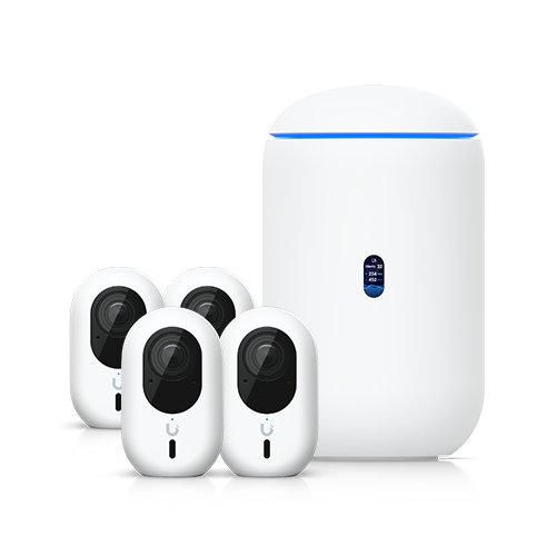 [NHU-UDR7-G6-INS-4] Ubiquiti Advanced Home Surveillance Bundle (4 Instant Cameras Pack), Includes 1× UDR7, 4× UVC-G6-INS-W, *Requires MicroSD card for Protect Storage*