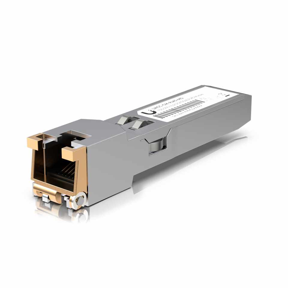 Ubiquiti SFP+  to RJ45 Transceiver Module, 1/2.5/5/10GBase-T Copper SFP+ Transceiver, 1/2.5/5/10 Gbps Throughput, Supports Up To 100m