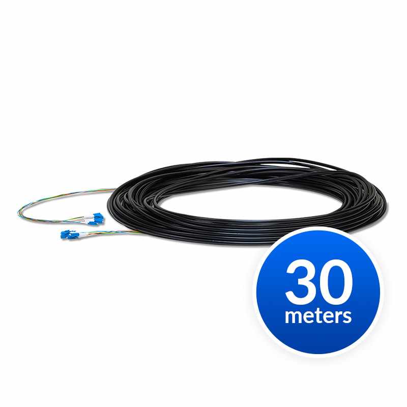 Ubiquiti Single-Mode Lightweight Fiber Cable, Lenth 30m, Outdoor Jacket, Kevlar Yarn For Added Tensile Strength,  Weatherproof Tape,