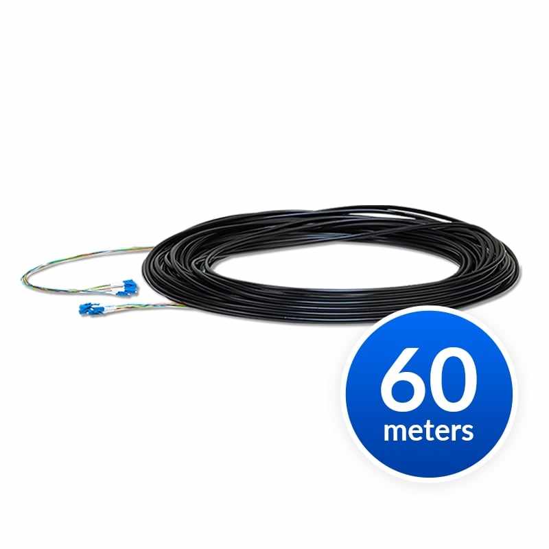 Ubiquiti Single-Mode Lightweight Fiber Cable, Lenth 60m, Outdoor-Rated, Kevlar Yarn For Added Tensile Strength, Weatherproof Tape,