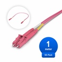 Ubiquiti Indoor OM4 Multi-mode Fiber, Duplex LC UPC Connectors, Fiber Patch Cable, 1M, 50-pack