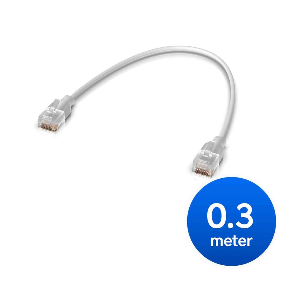 [NHU-PATCH-EL-0.3M-W] Ubiquiti UniFi Etherlighting Patch Cable,0.3M  Nano-thin Patch Cable With 2.5 GbE Support Designed sShow Etherlighting Effects