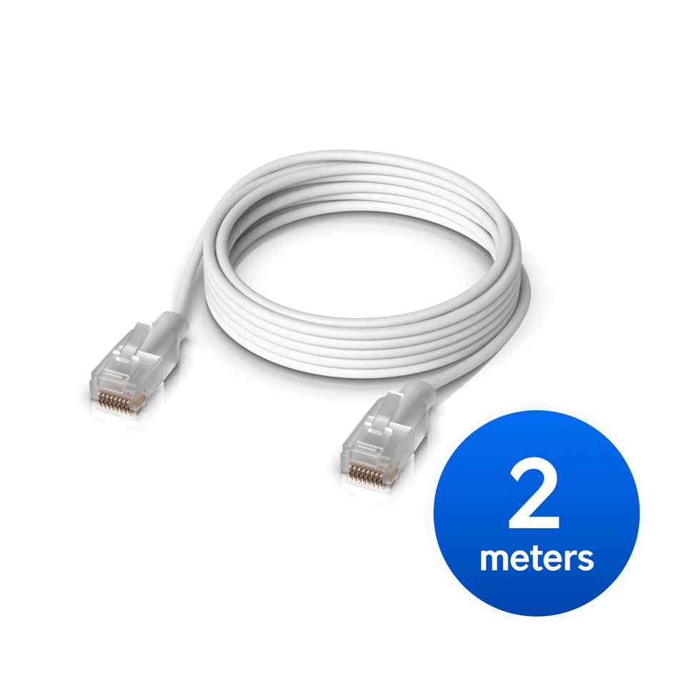 [NHU-PATCH-EL-2M-W] Ubiquiti UniFi Etherlighting Patch Cable Length 2M  Nano-thin Patch Cable With 2.5 GbE Support Designed sShow Etherlighting Effects.