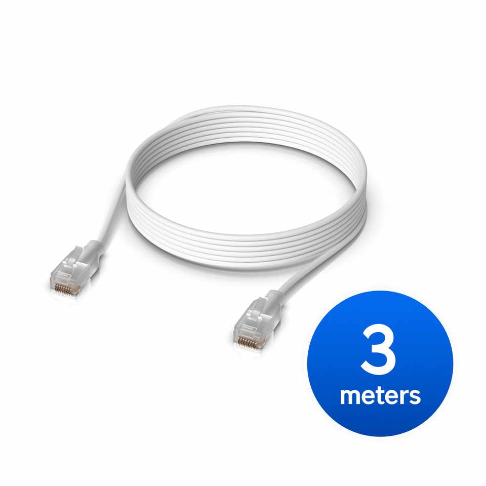 [NHU-PATCH-EL-3M-W] Ubiquiti UniFi Etherlighting Patch Cable Length 3M, Nano-thin Patch Cable With 2.5 GbE Support Designed sShow Etherlighting Effects.