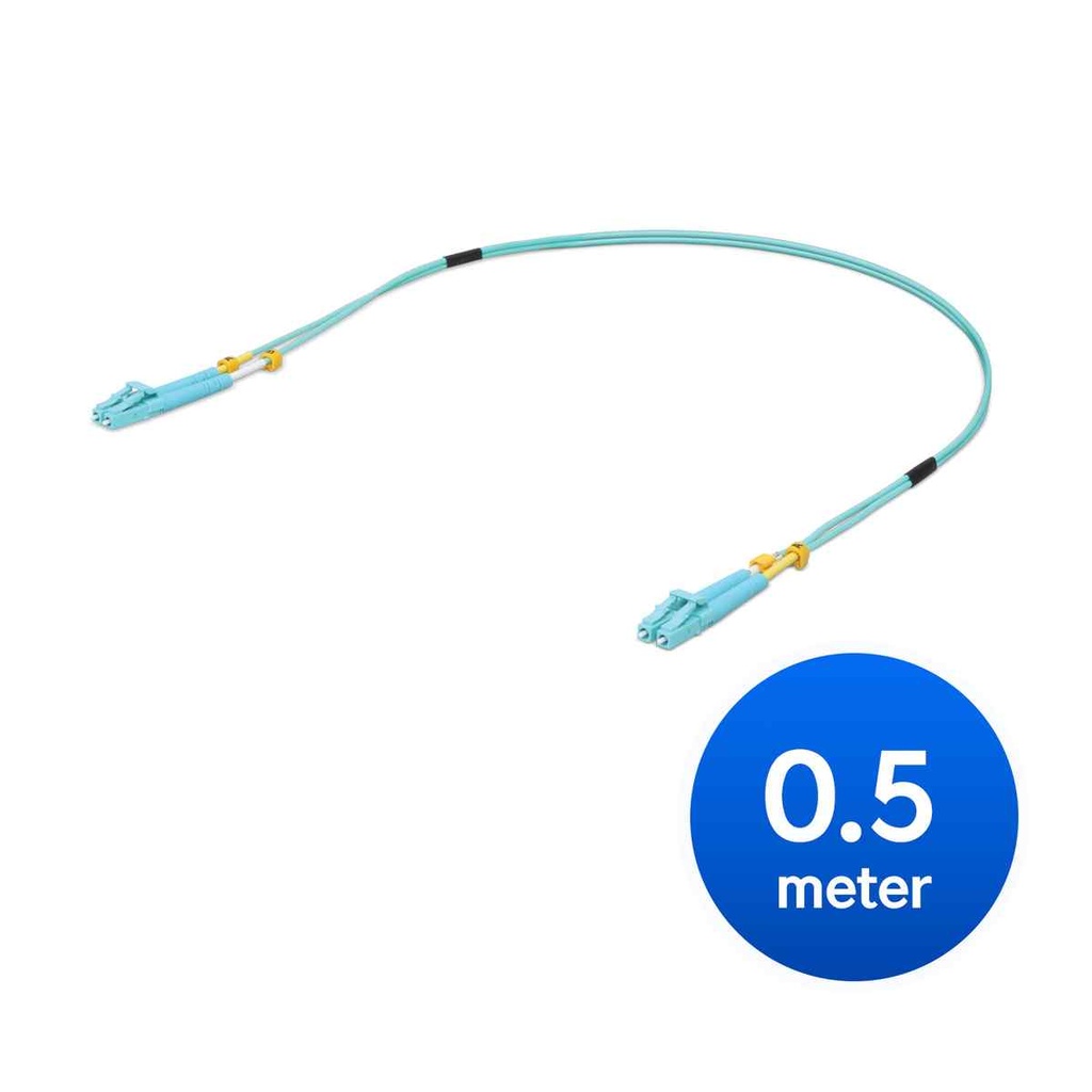 [NHU-UACC-OFC-MM-0.5M] Ubiquiti MultiMode 10 Gbps OM3 Duplex LC Cable, 0.5m Length, Single Unit,10 Gbps Throughput, LC-LC Connector,