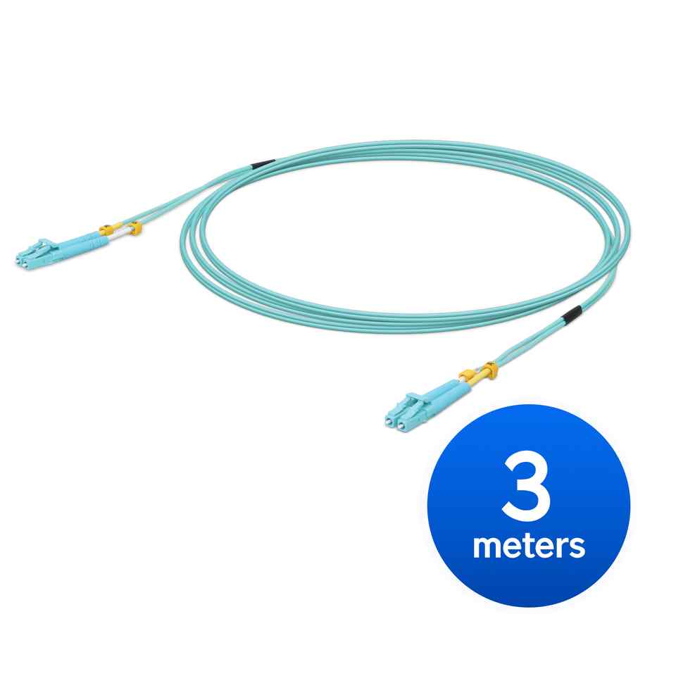 [NHU-UACC-OFC-MM-3M] Ubiquiti MultiMode 10 Gbps OM3 Duplex LC Cable, 3m Length, Single Unit,10 Gbps Throughput, LC-LC Connector,