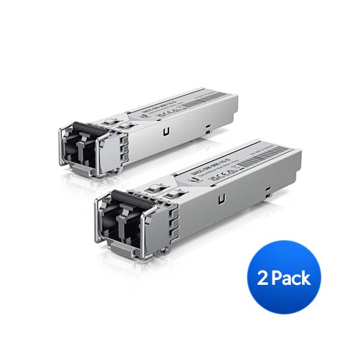 [NHU-UACC-OM-MM-1G] Ubiquiti UFiber SFP Multi-Mode Fiber Module, 2-Pack, 1.25 Gbps Throughput, 1.25 Gbps Throughput, Supports Connections Up to 550 m