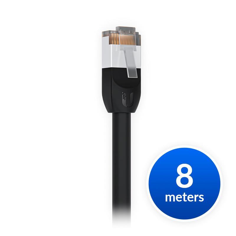 [NHU-UAC-O-8M-BLK] Ubiquiti UniFi Patch Cable Outdoor 8M Black, Single Unit All-weather, RJ45 Ethernet Cable, Category 5e, Weatherproof