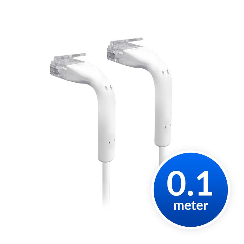 Ubiquiti UniFi Patch Cable Single Unit, 0.1m, White, Both End Bendable to 90 Degree, RJ45 Ethernet Cable, Cat6, Ultra-Thin 3mm Diameter