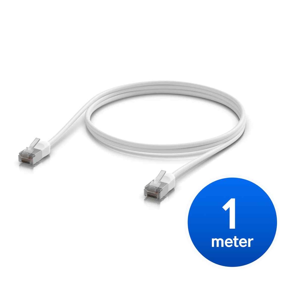 [NHU-U-C-P-O-C6A-1M-W] Ubiquiti UniFi Premium Patch Cable Outdoor, 1M, White, Ultra-thin, Rugged, Shielded Patch, Designed &Optimized, For 10 GbE Networking,