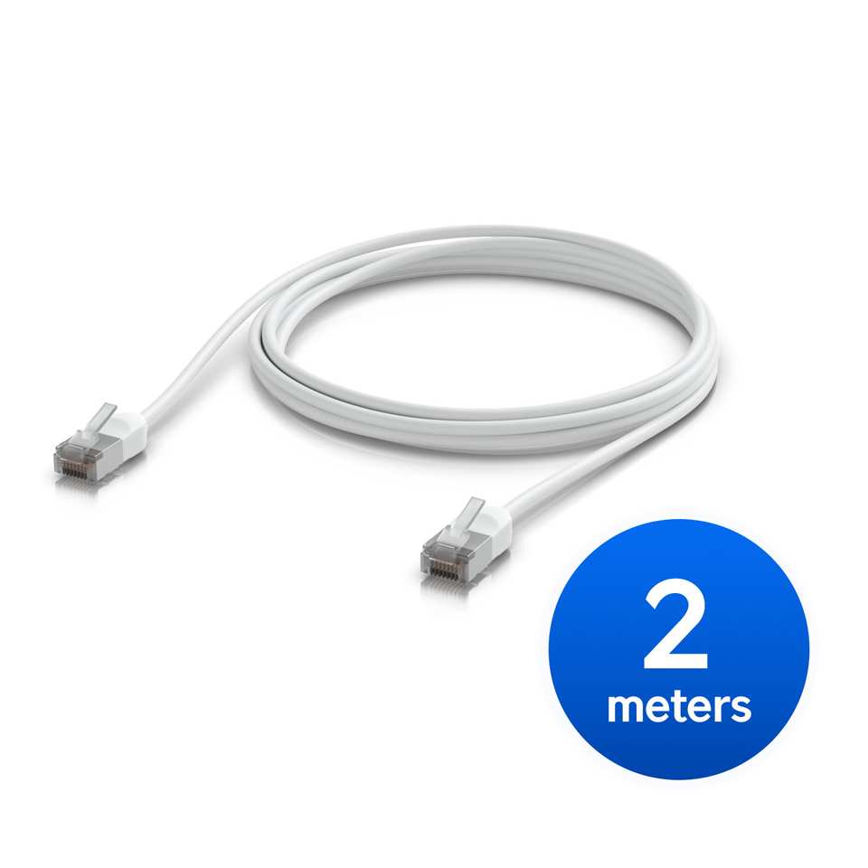 [NHU-U-C-P-O-C6A-2M-W] Ubiquiti UniFi Premium Patch Cable Outdoor, 2M, White, Ultra-thin, Rugged, Shielded Patch, Designed &Optimized, For 10 GbE Networking.