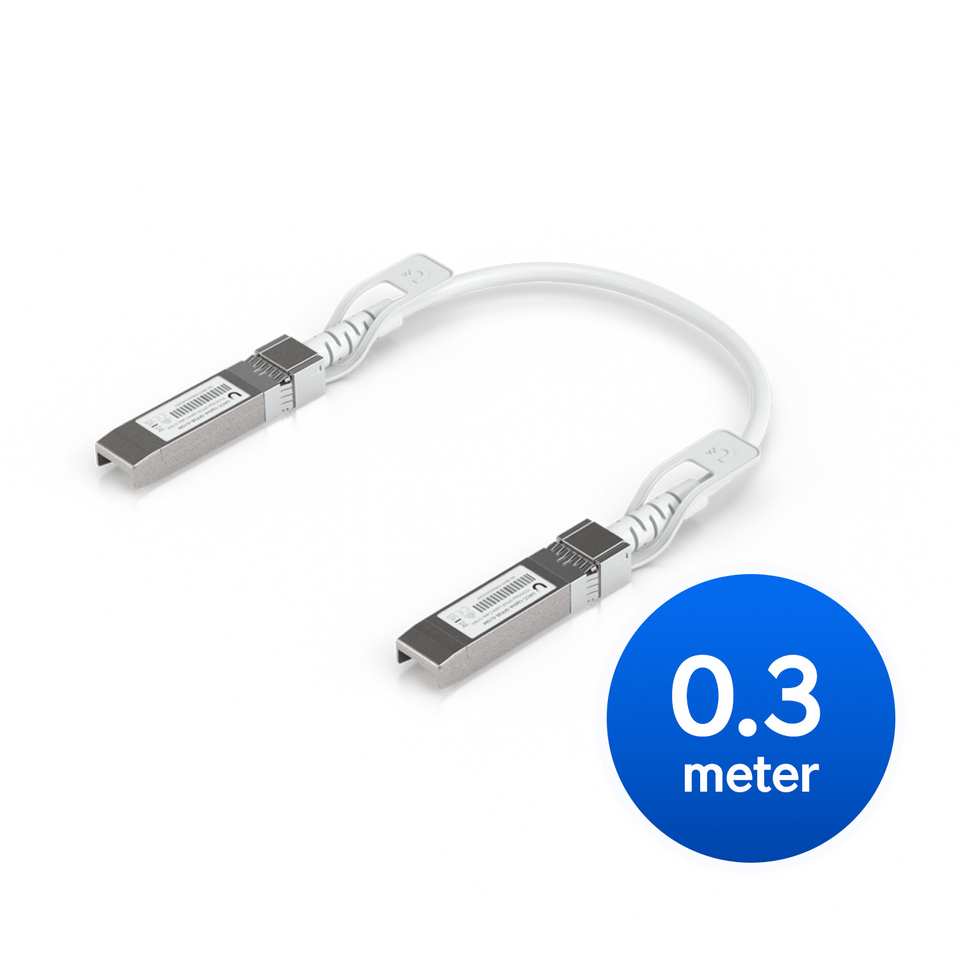 [NHU-UPLINK-SFP28-0.3M] Ubiquiti Uplink Cable, Direct Attach Cable,0.3M, Auto Link Optimization, Seamless 1G SFP, 10G SFP+, 25G SFP28 Interconnects Between UniFi Devices.