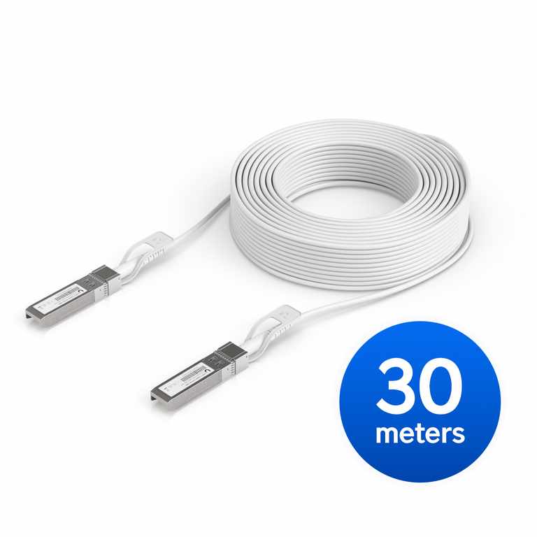 [NHU-UPLK-SFP28-30M] Ubiquiti Uplink Cable Direct Attach Cable, 30M,Auto Link Optimization For Seamless 1G SFP,10G SFP+, 25G SFP28 Intercon Between UniF Items