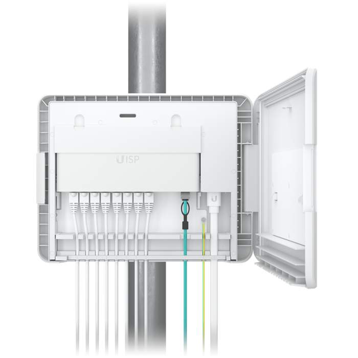 Last Stock- Ubiquiti UISP Box, Outdoor Box for UISP-R & UISP-S, Pole /Wall-Mountablke, IPX6-Rated Water Resistance, Power TransPort Cable Required,