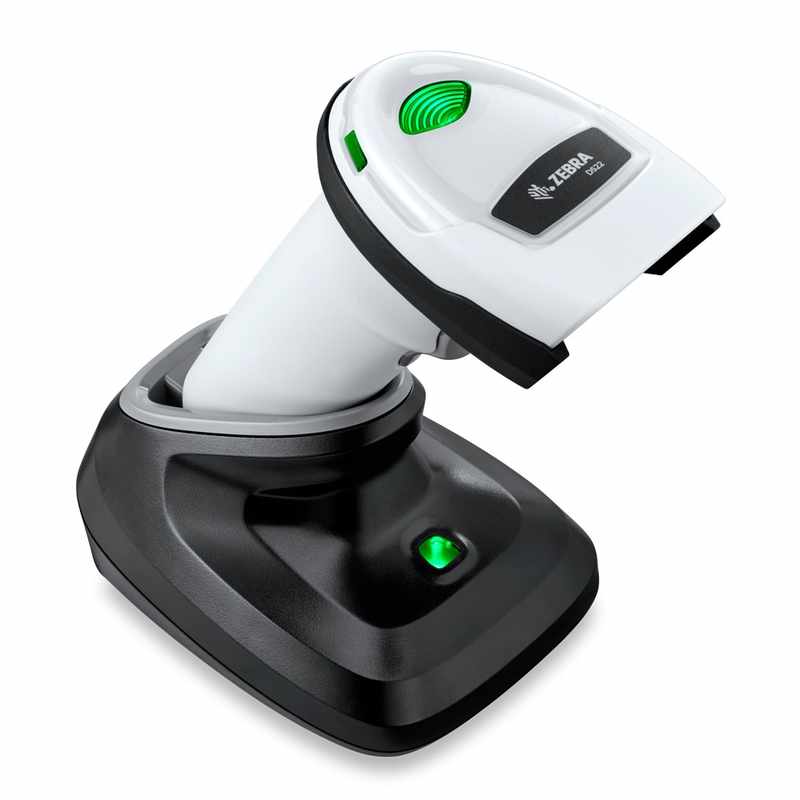Zebra DS2278 White Standard Range 1D/2D Cordless Bluetoot Handheld Barcode Scanner Kit - Scanner, Shielded USB Cable & Cradle Included