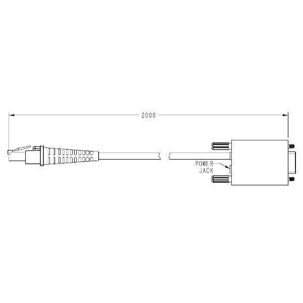 Datalogic Cable, RS232, 9 Pin, Female, Straight, 6ft (power supply available on pin 9 of the connector or through external power supply)
