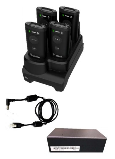 Zebra CS6080 Cordless Black Multi-Dock 4-Bay Charge Cradle. Power Supply & DC Line Cord Included. A/C Line Cord Sold Separately