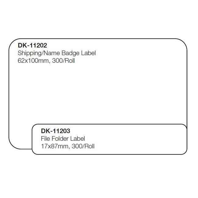 BROTHER LABEL STD 62X100 SHIPPING/NAME BADGE 300/R