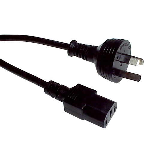 Power Cable IEC-C13 (CAIEC) 10A, 1.8M, Black, Australia/New Zealand